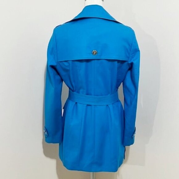 Calvin Klein Blue Zipper Jacket Trench Coat Belted Lined Women's Size S - Picture 4 of 6